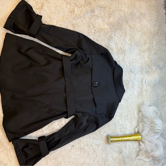 INC International Concepts Black Trench Coat - Picture 4 of 12